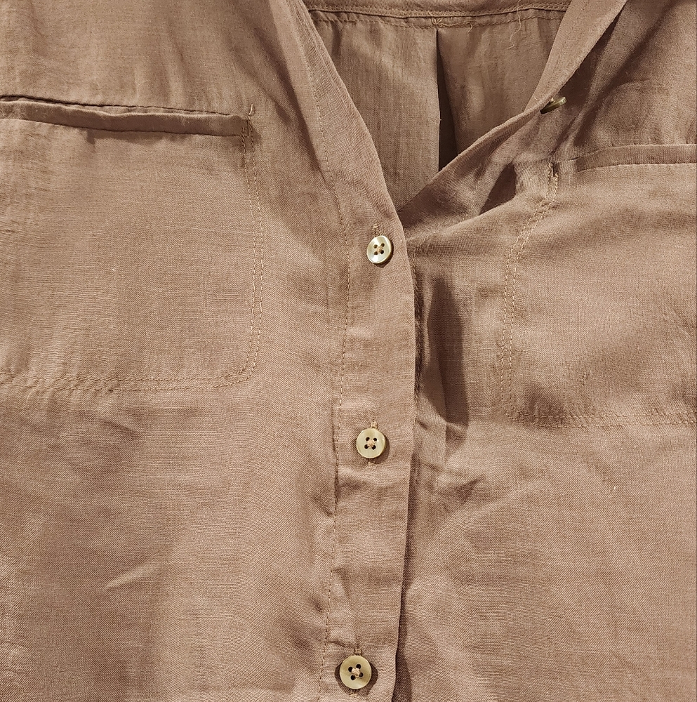 Loft Women's Mauve Button-Up Blouse - Picture 5 of 7